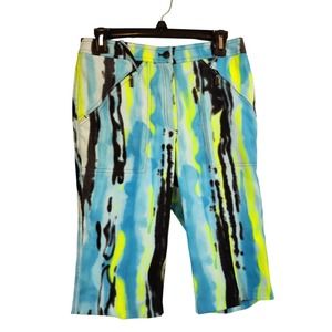 JAMIE SADOCK Blue Black Green Tie Dye Style Golf Bermuda Shorts Golf Size 4